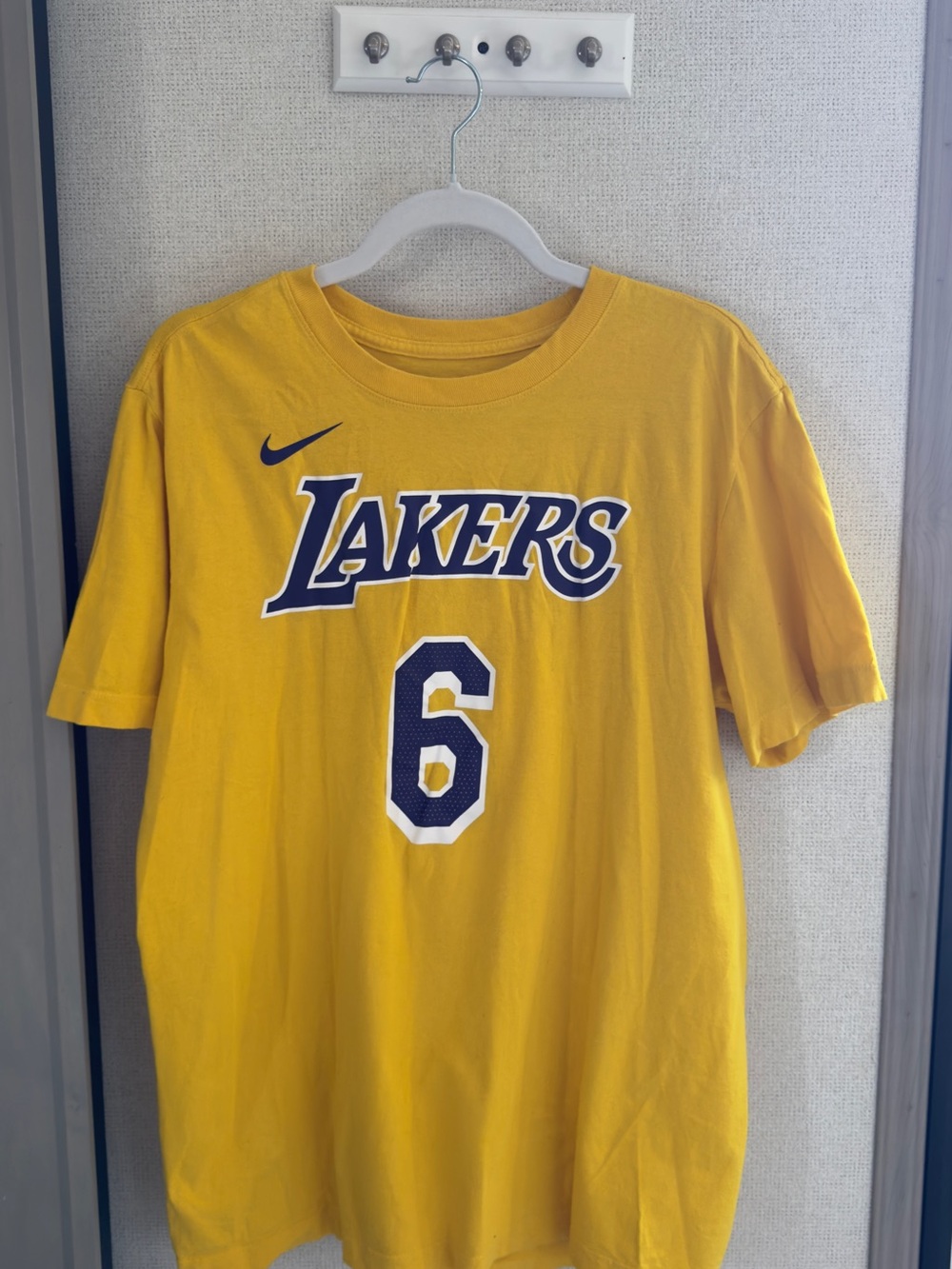 Nike LeBron James LA Angeles Lakers Gold #6 Team Tee